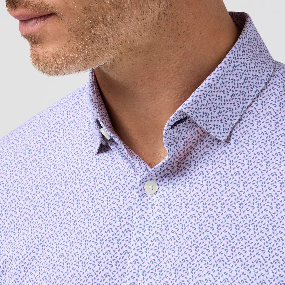 Leeward SS Dress Shirt Trim Fit - Pink Sand Boomerang